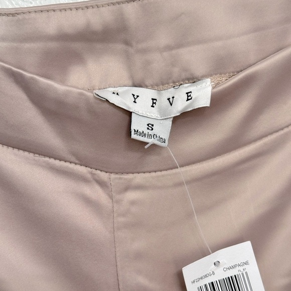 HYFVE Set to Love Satin High Waist Wide Leg Pant In Champagne Size Small - Picture 6 of 11